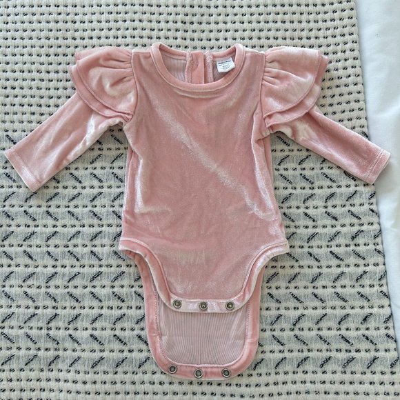 Nordstrom Pink Velvet Onesie - Picture 1 of 3